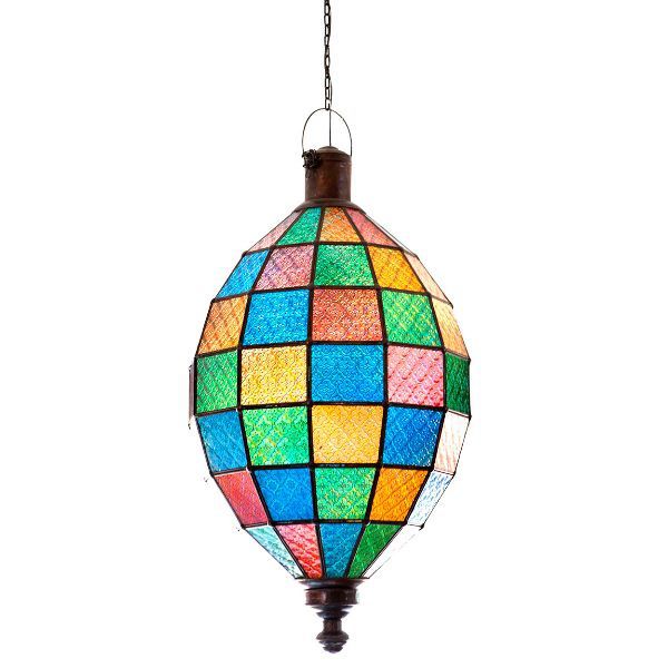 Εικόνα της Φωτιστικό κρεμαστο γυαλί χρωματιστό Φ50Χ70 ύψος