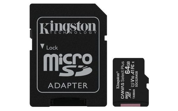 Εικόνα της Κάρτα Μνήμης MicroSDHC Kingston Canvas Select Plus 64GB A1 C10 + Αντάπτορας