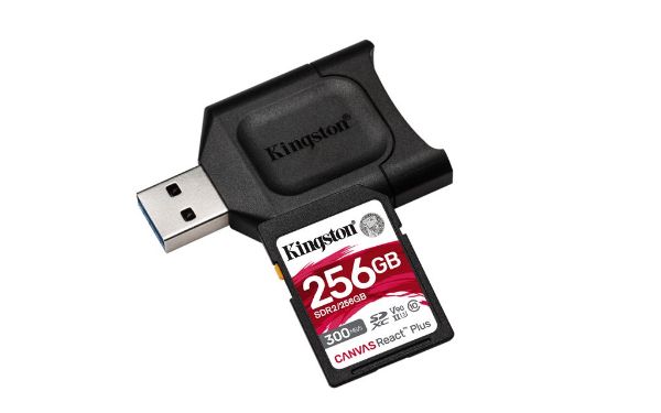 Εικόνα της Κάρτα Μνήμης SDXC Kingston Canvas React Plus 256GB UHS-II C10 U3 +Card Reader